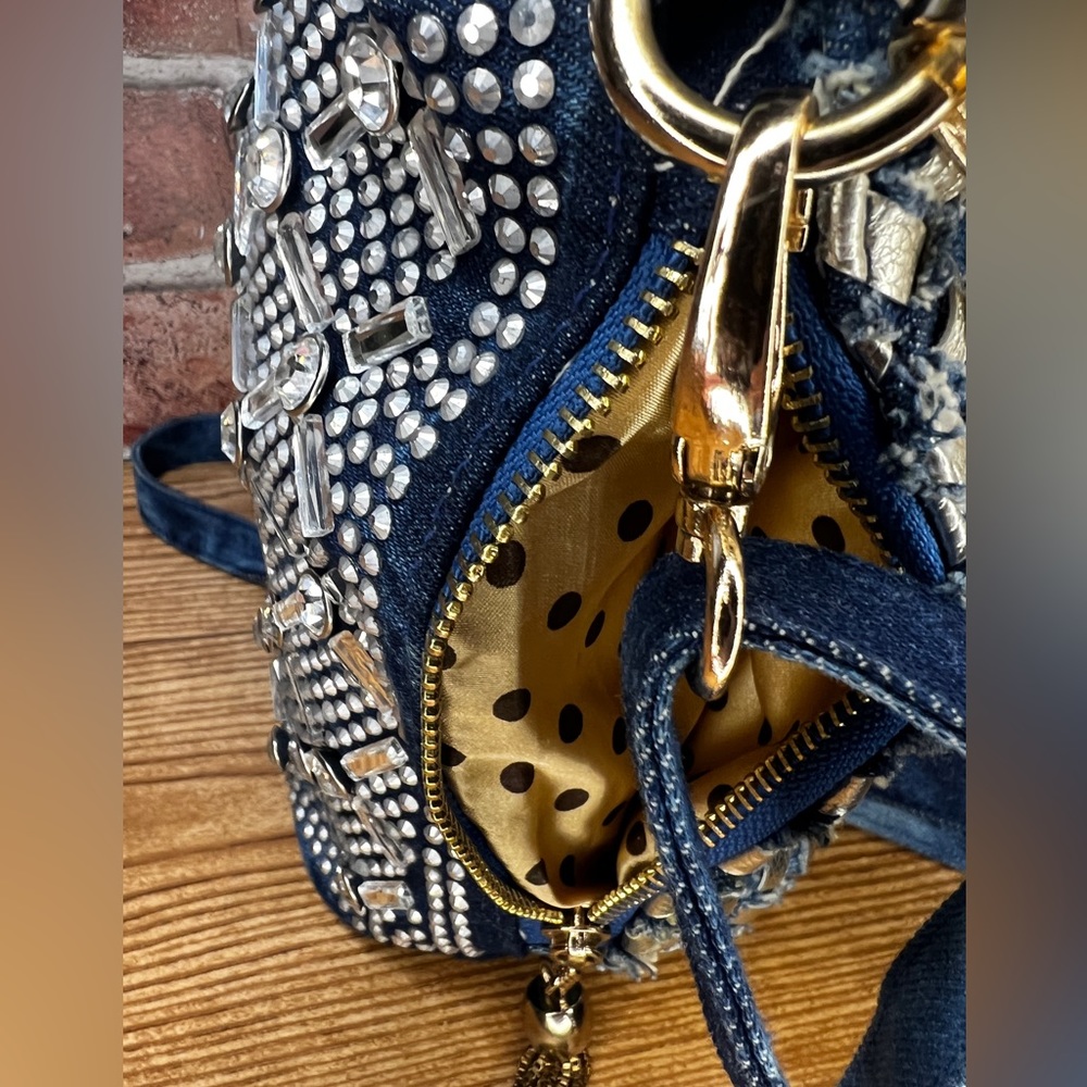 Denim & Rhinestone Handbag - Picture 8 of 14